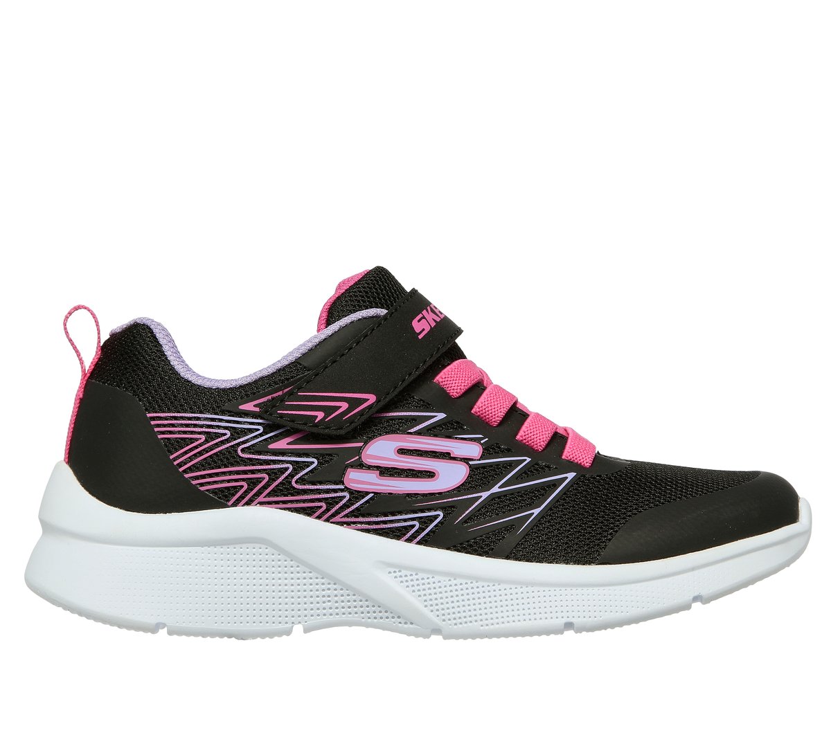 Skechers niña Microspec - Bold Delight en Negro, talla 33.5