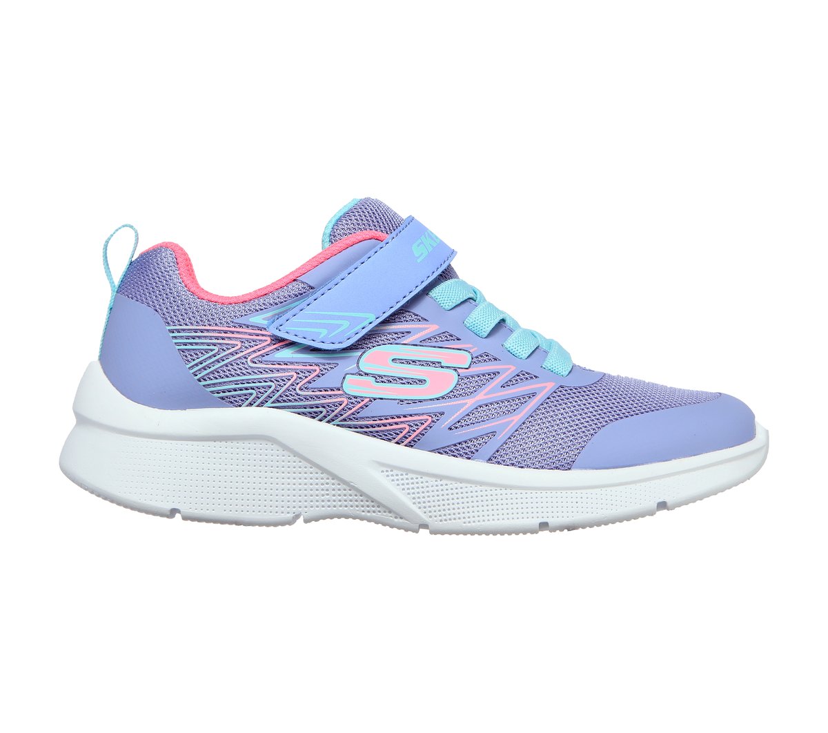 Skechers niña Microspec - Bold Delight en Lavanda, talla 27.5