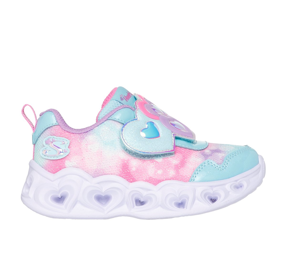 Skechers Heart Lights - Lovin Reflection en Turquesa/Lavanda, talla 21