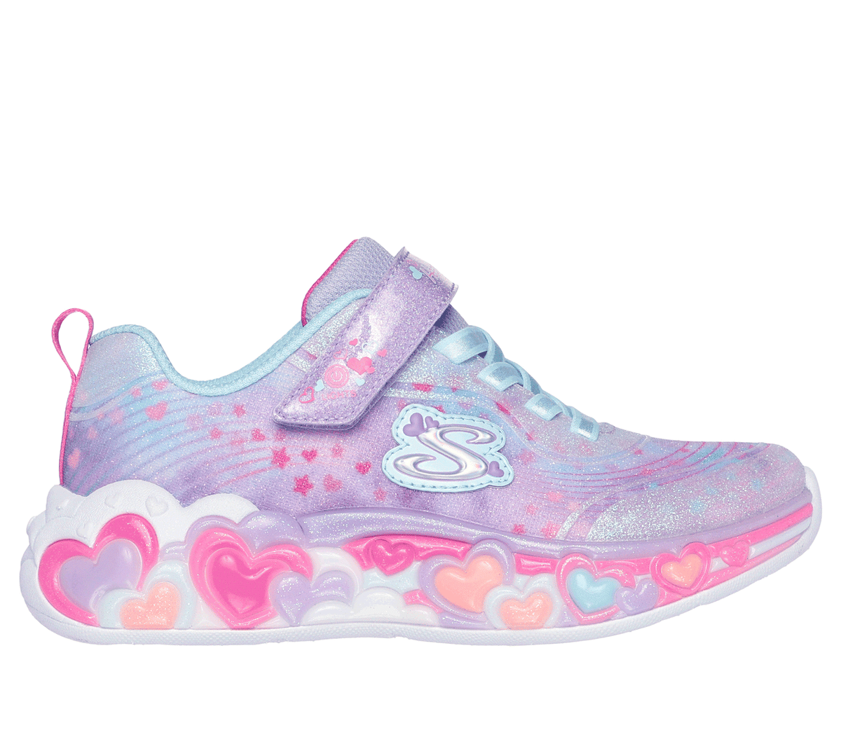 Skechers niña S-Lights: Eternal Heart Lights en Lavanda, talla 34