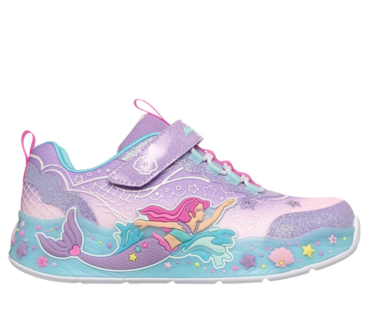 Skechers niña S-Lights: Mermaid Dreams en Lavanda, talla 35