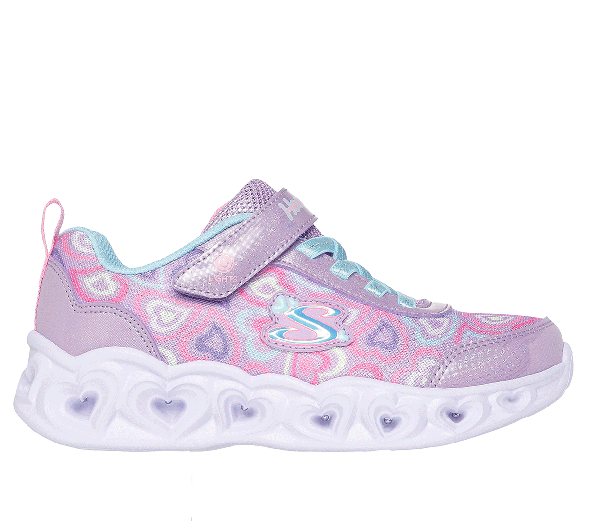 Skechers niña Heart Lights - Boogie Love en Lavanda, talla 28