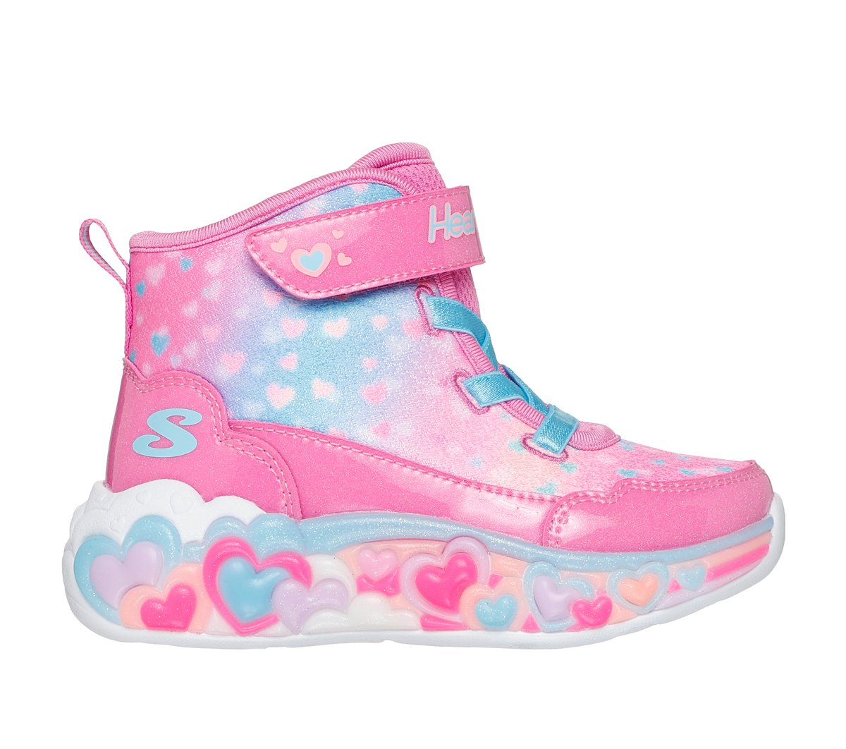 Skechers S-Lights: Eternal Heart Lights - Heart Flicker en Rosa Caliente, talla 23