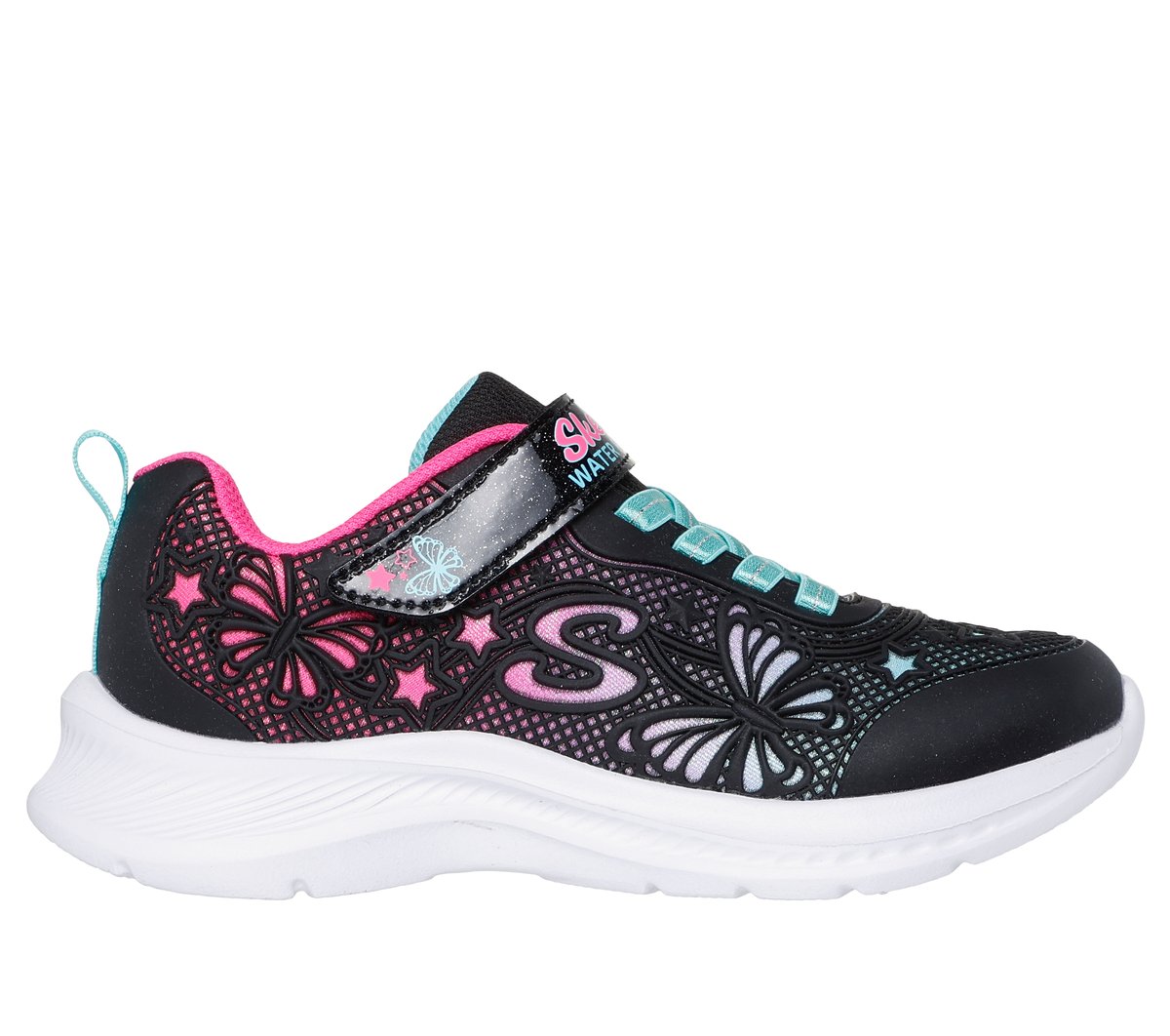 Skechers niña Jumpsters 2.0 - Butterfly Flush en Negro, talla 27