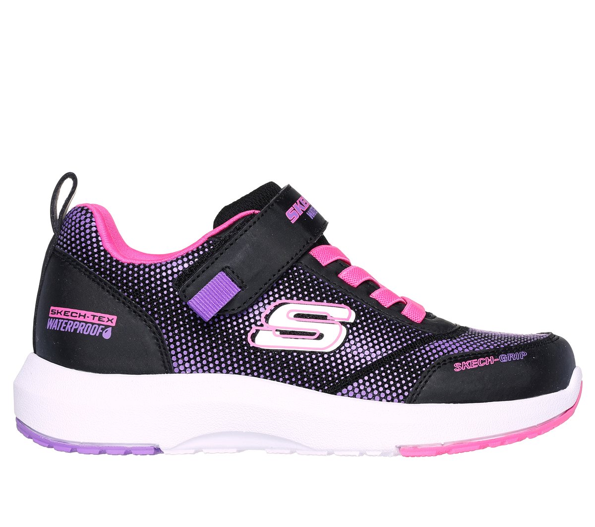 Skechers niña Dynamic Tread - Journey Time en Negro/Rosa Caliente, talla 27