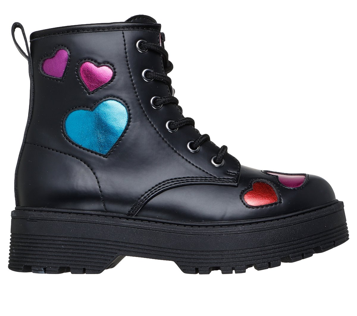 Skechers niña Gravlen Hi - Metallic Heart en Negro, talla 32