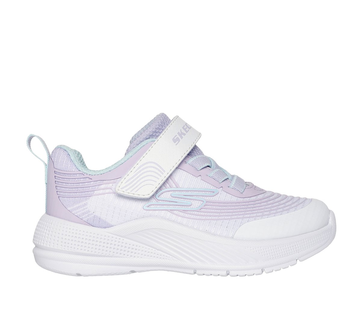 Skechers Microspec Advance en Blanco/Lavanda/Hombreta, talla 24
