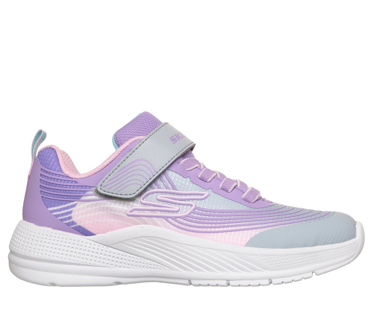 Skechers niña Microspec Advance en Gris Claro, talla 27