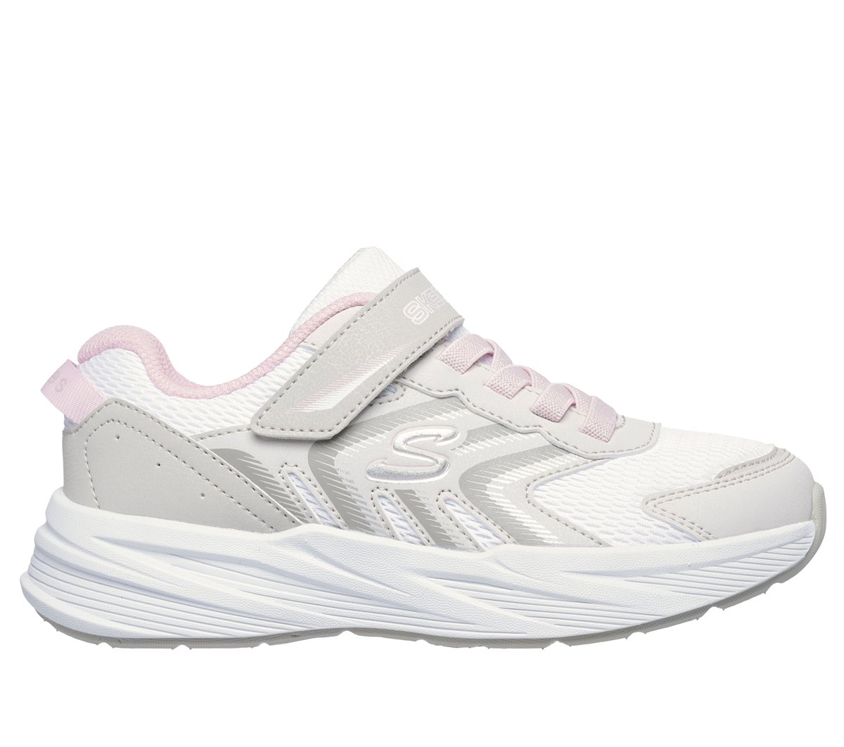 Skechers niña Microspec Tread en Natural/Rosa Claro, talla 27