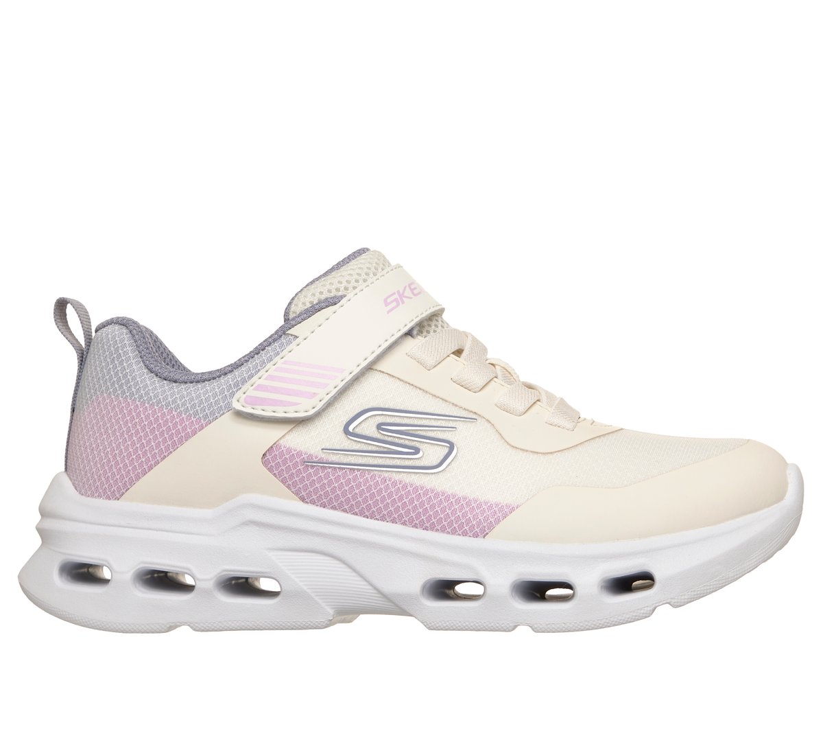 Skechers Bambina Glide-Step Drift Sneaker in Naturale, Taglia 27, Lavabile in lavatrice