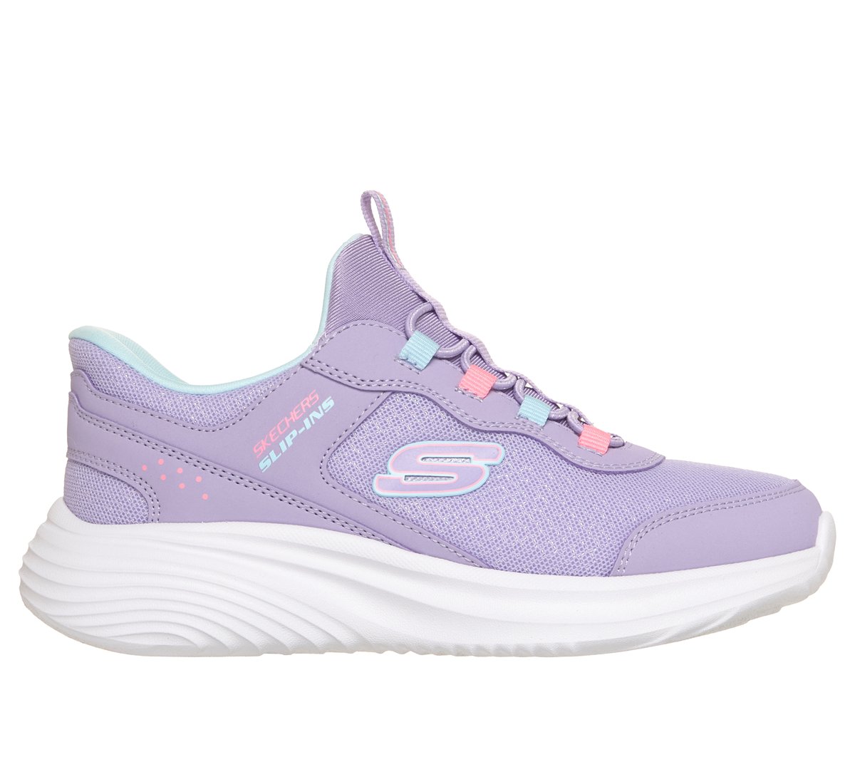 Skechers Girls Lavender Slip-Ins: Bounder Pro Sneaker In Size 11 | Synthetic/Textile, Machine Washable