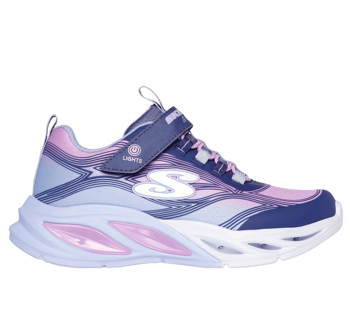 Skechers niña S-Lights: Cosmic Glow en Navy, talla 36