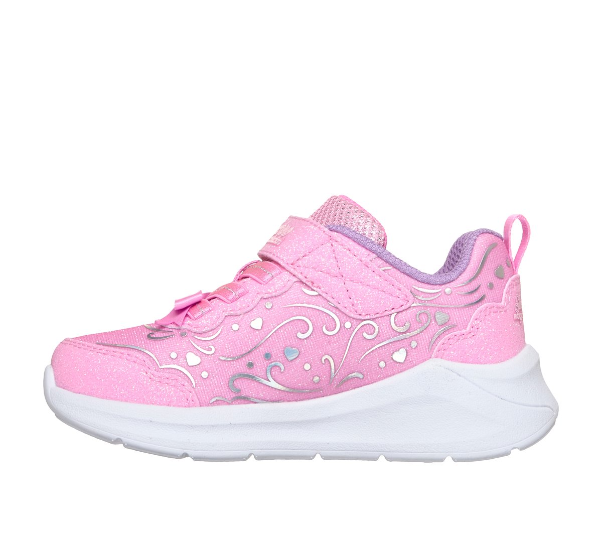 Skechers S-Lights: Lil Princess Steps Chaussures Moyen Width en Rose