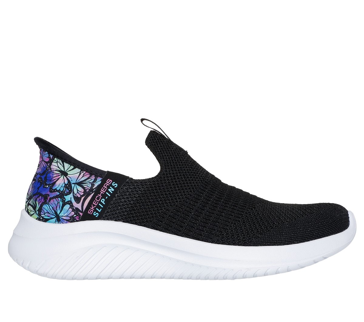 Skechers niña Slip-ins: Ultra Flex 3.0 - Colory Wild en Negro, talla 27