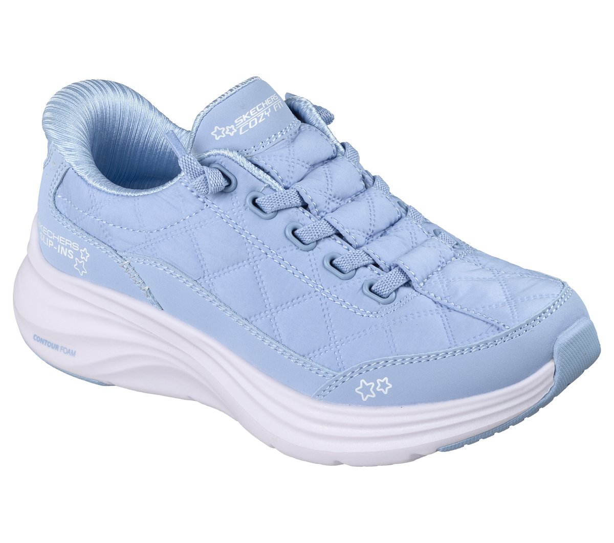 Skechers Slip-ins: Contour Foam - Cozy Fit Chaussures Moyen Width en Bleu Clair, Lavable en machine