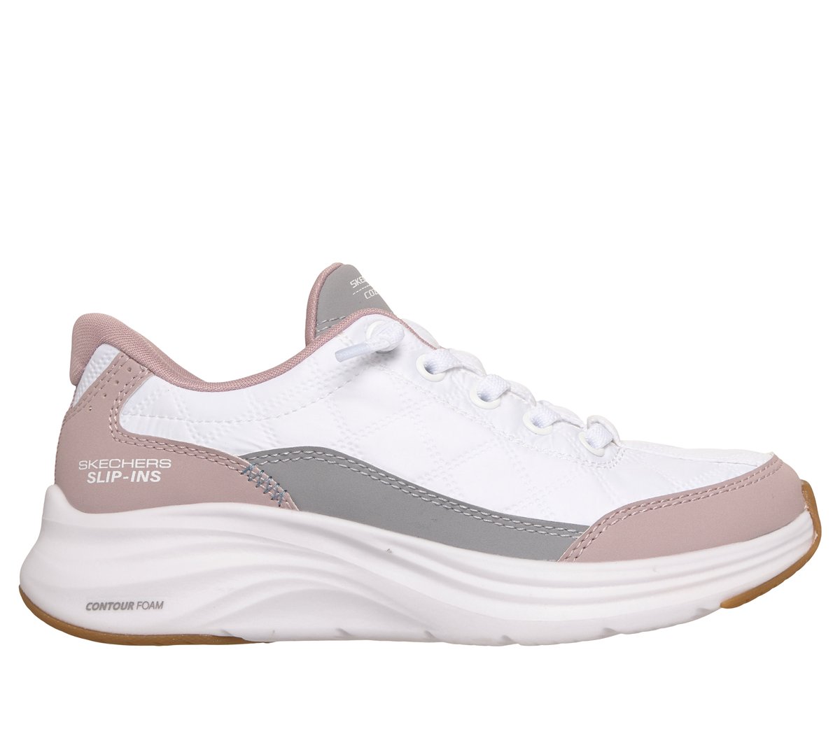 Skechers niña Slip-ins: Contour Foam - Cozy Fit en Blanco/Lavanda, talla 32