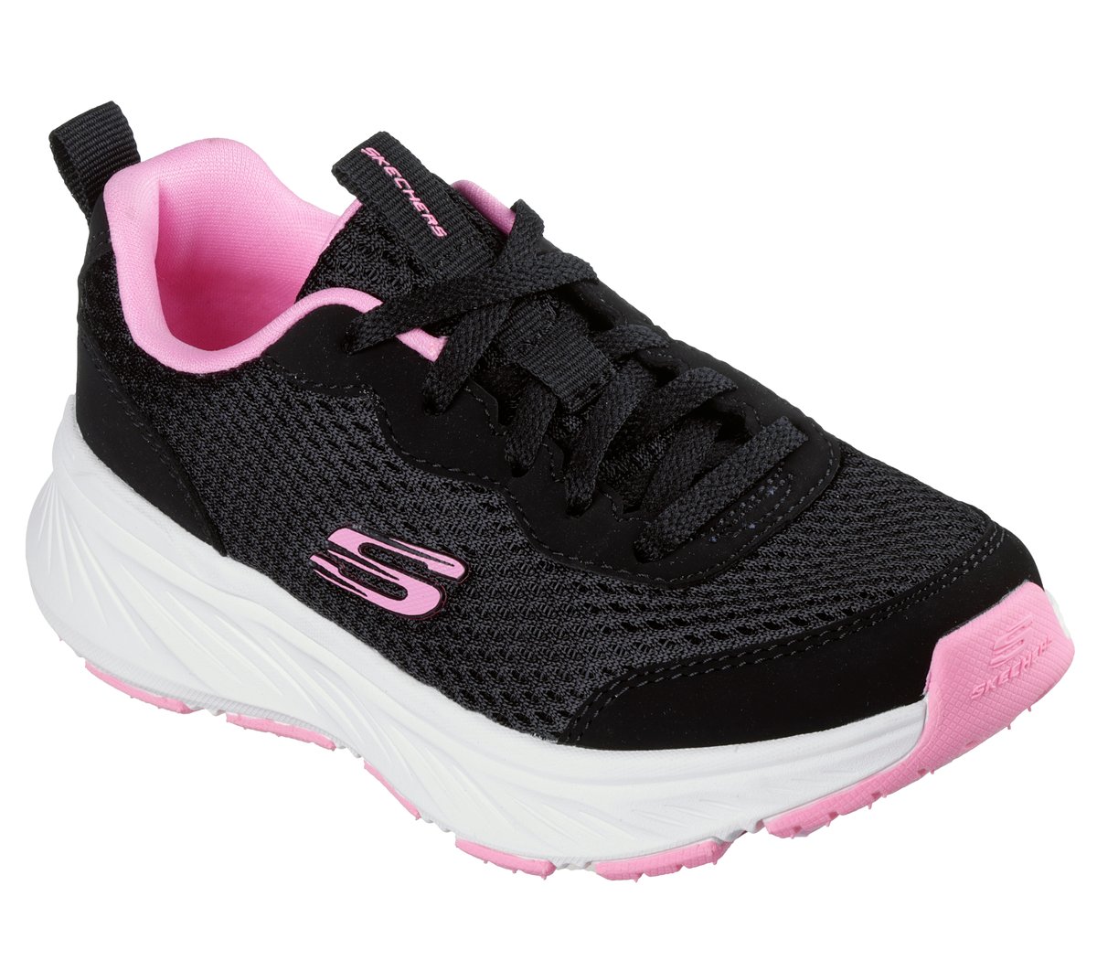 Skechers Edgeride Chaussures Moyen Width en Noir/Rose, Lavable en machine