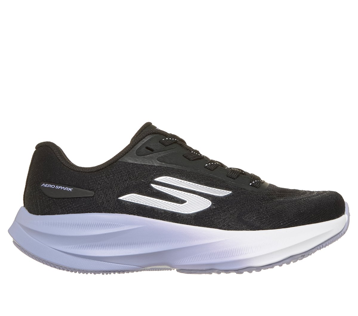 Skechers niña Aero Spark - Speedwave en Negro/Morado, talla 35.5