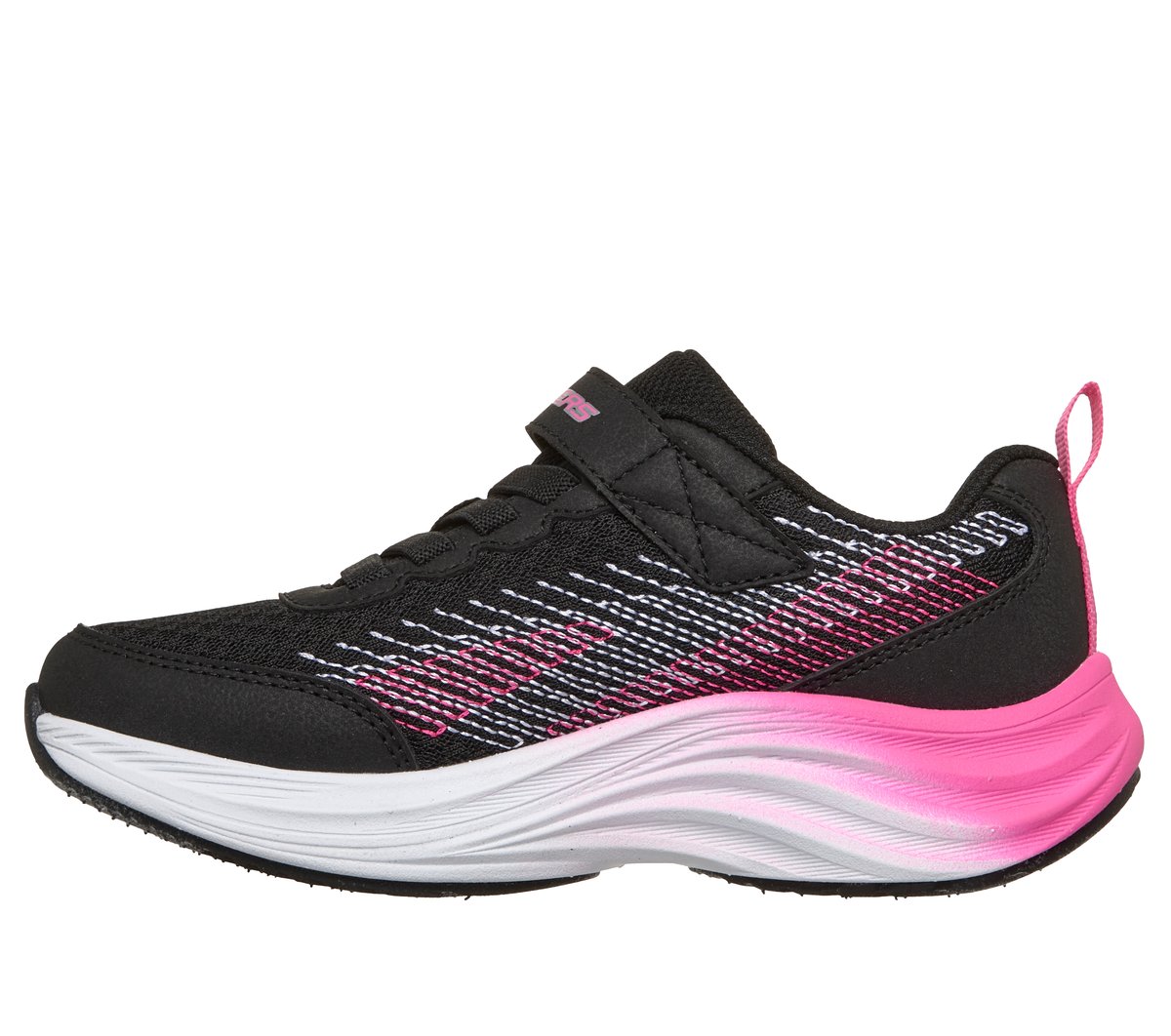 Skechers Elite Sport Pulse Chaussures Moyen Width en Noir/Rose Fluo, Lavable en machine