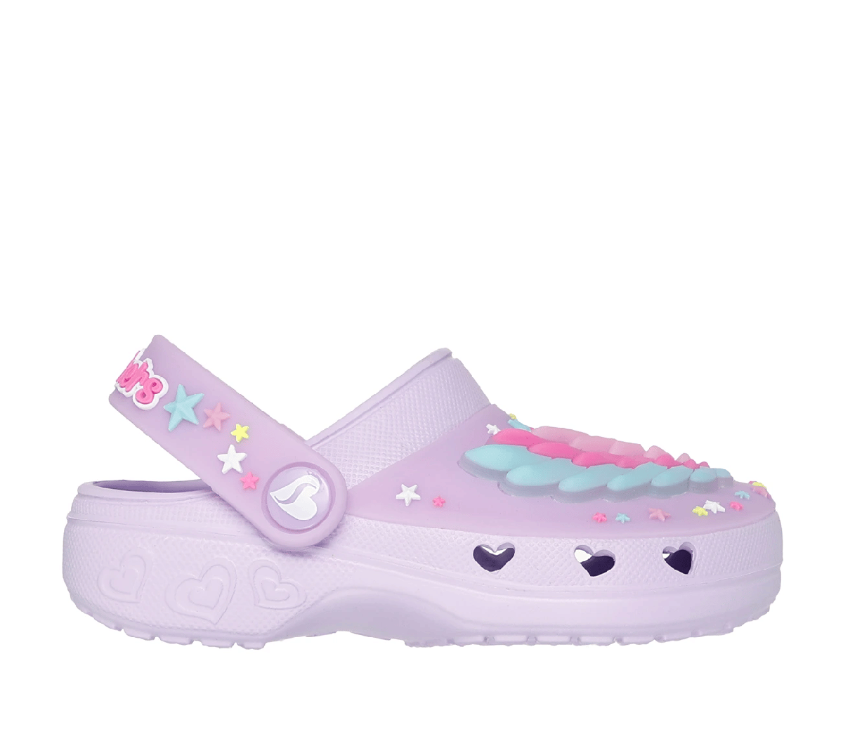 Skechers Girls Foamies: Sweetheart - Wing Stars Mule In Lavender, Size 9.5 | Synthetic