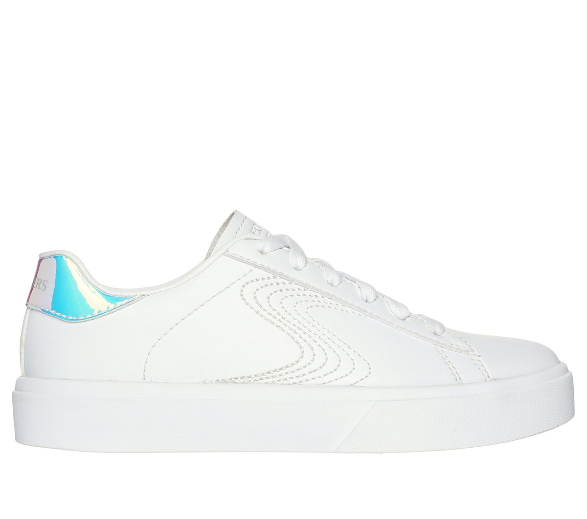 Skechers Girls Eden LX - Magical Dream Sneaker in White/Silver, Size 11.5 | Synthetic, Machine Washable