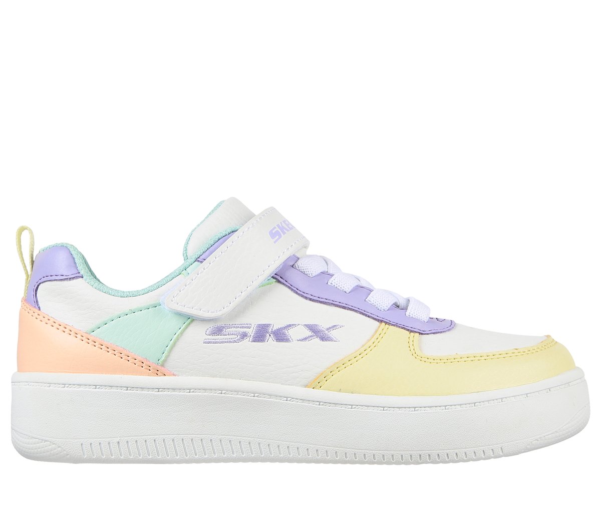 Skechers Girls Sport Court 92 Sneaker In White, Size 4 | Synthetic