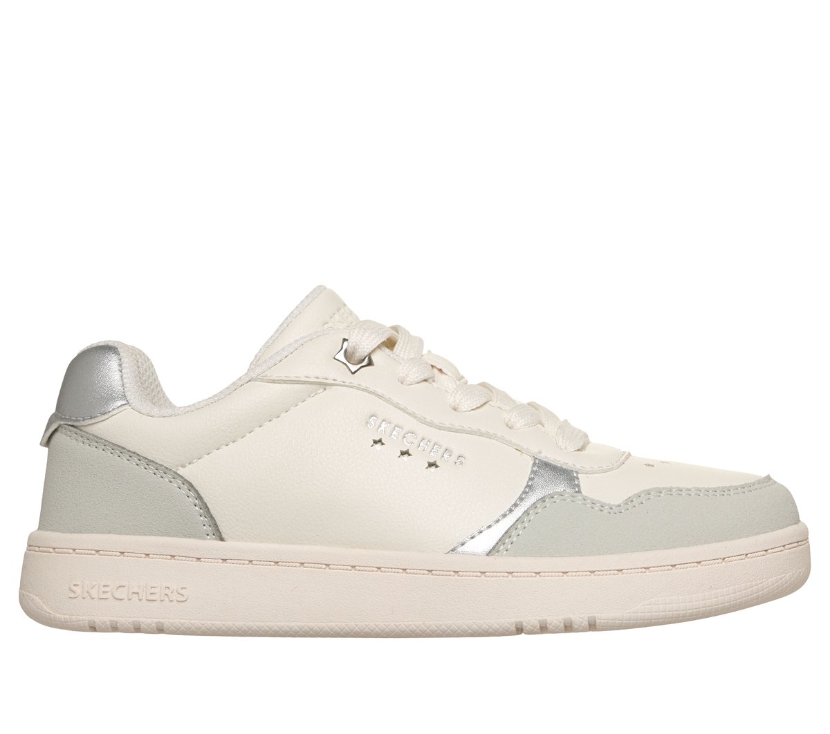 Skechers niña Quick Street - Star Squad en Natural/Plata, talla 35.5