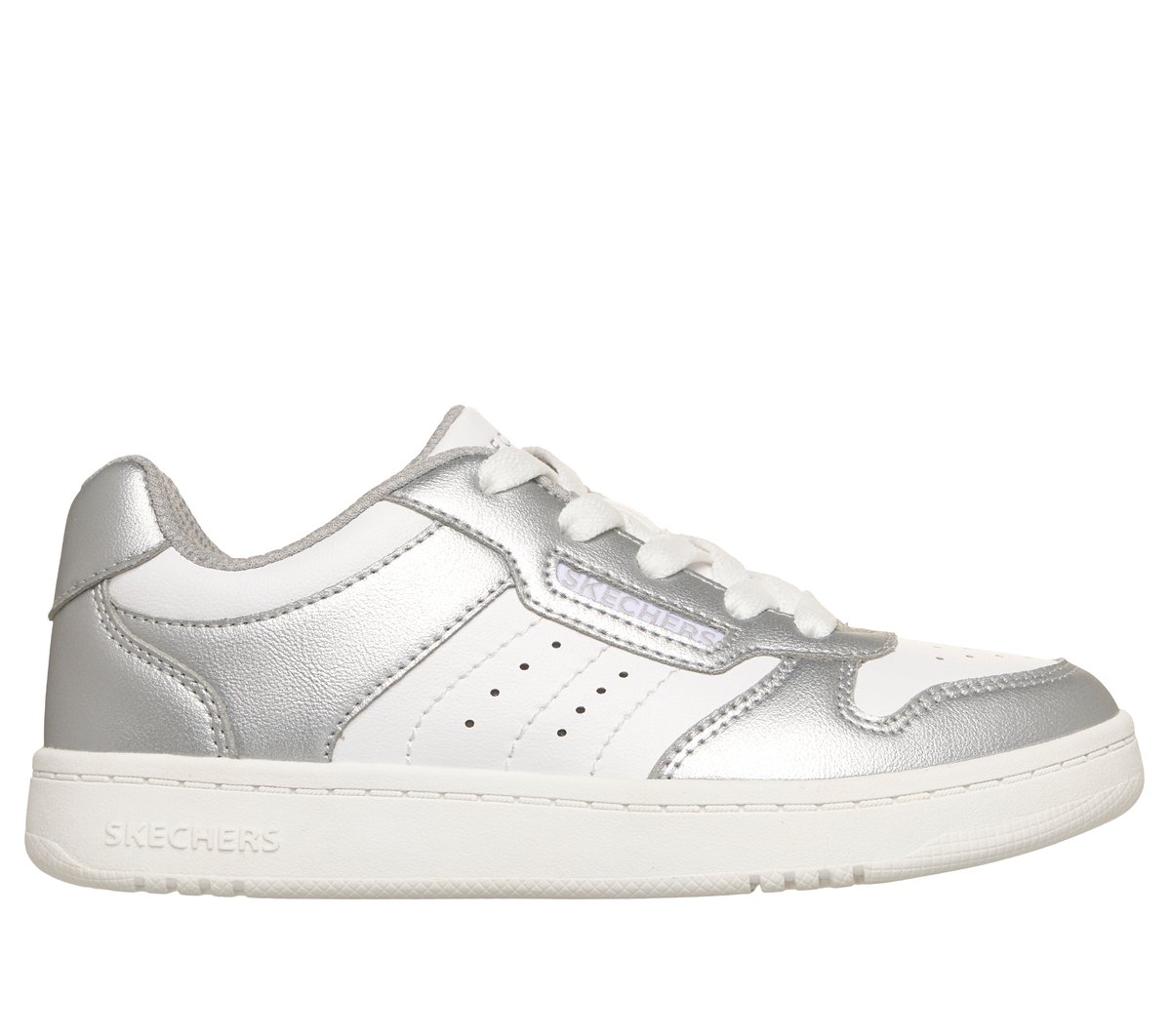 Skechers niña Quick Street en Plata/Blanco, talla 39, lavable a máquina