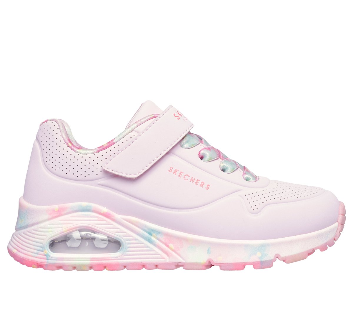 Skechers niña UNO Gen1 - Fresh Blooms en Rosa Claro, talla 32