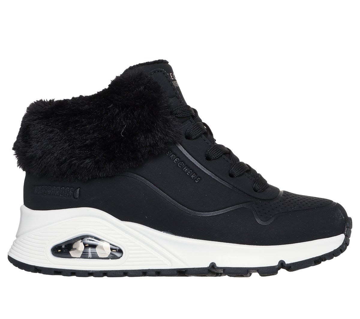 Skechers niña Waterproof: UNO Gen1 - Comfurt Kicks en Negro, talla 32