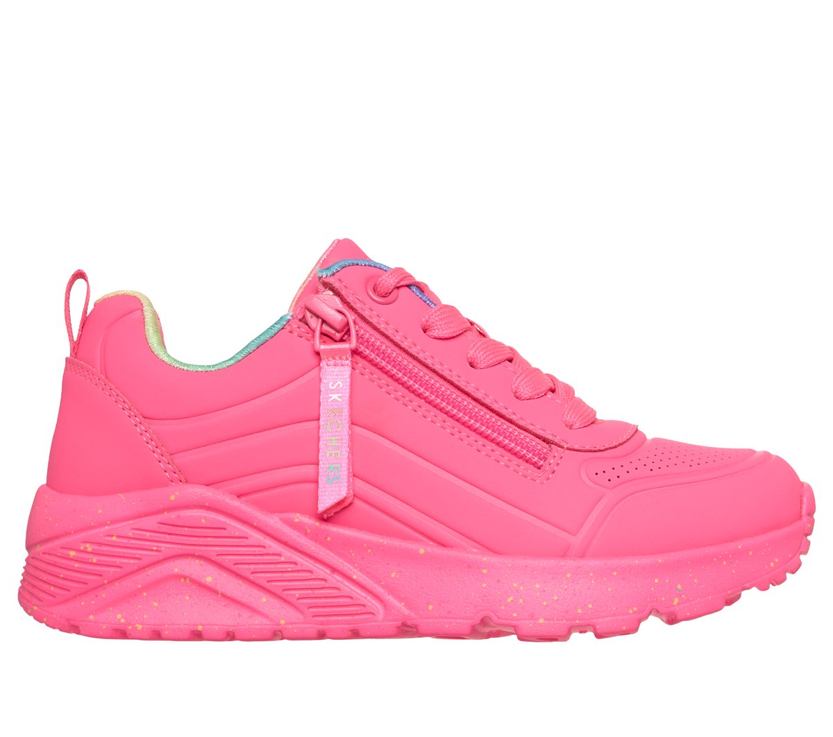 Skechers niña UNO Lite - Vivid Splash en Rosa Caliente, talla 33