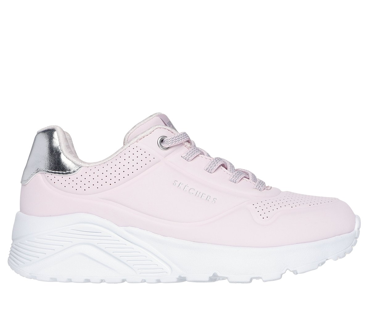 Skechers niña UNO Lite en Rosa/Plata, talla 39