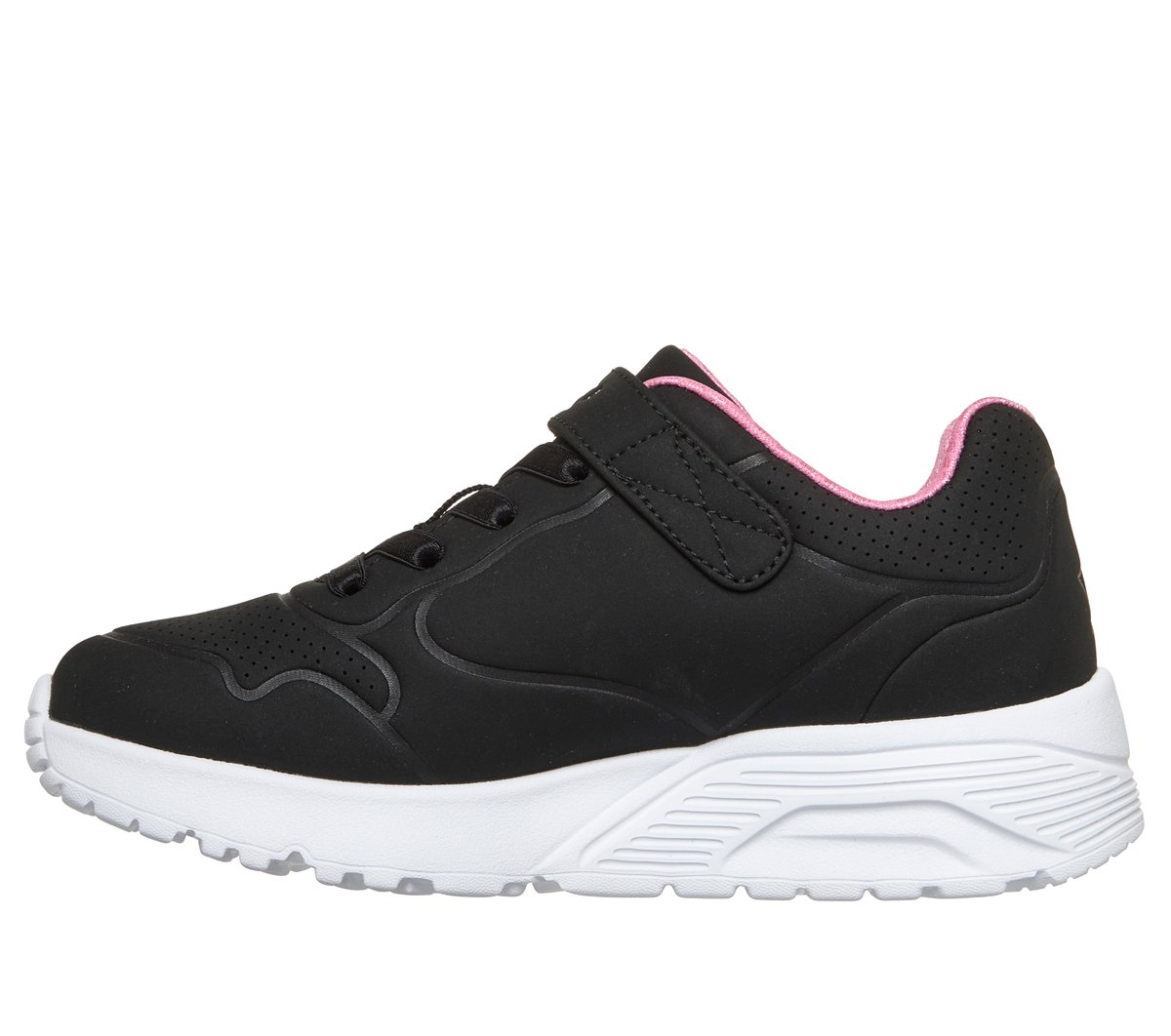 Skechers UNO Lite - Star Icon Chaussures Moyen Width en Noir/Or Rose, Lavable en machine