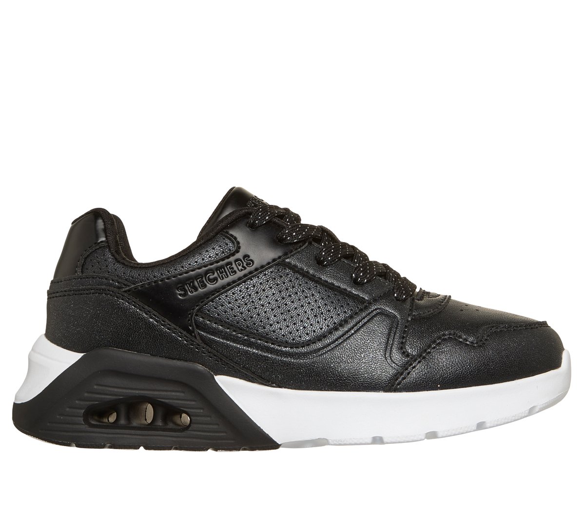 Skechers niña Uno Lite 2.0 en Negro, talla 34, lavable a máquina