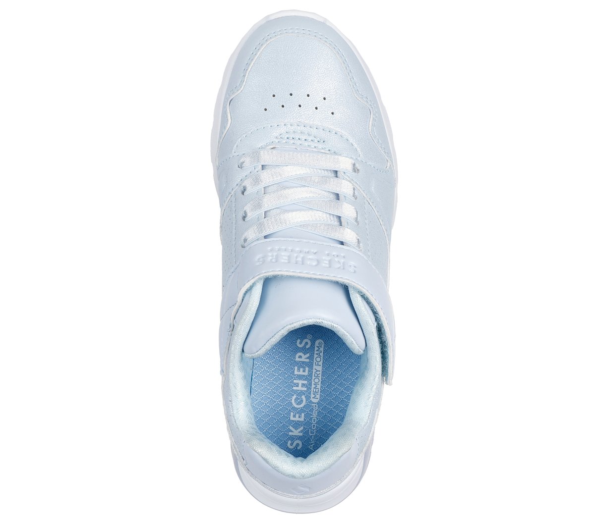 Skechers Bambina Uno Lite 2.0 - Chic Shimmer Sneaker In Blu Chiaro, Taglia 35.5, Lavabile In Lavatrice - 2