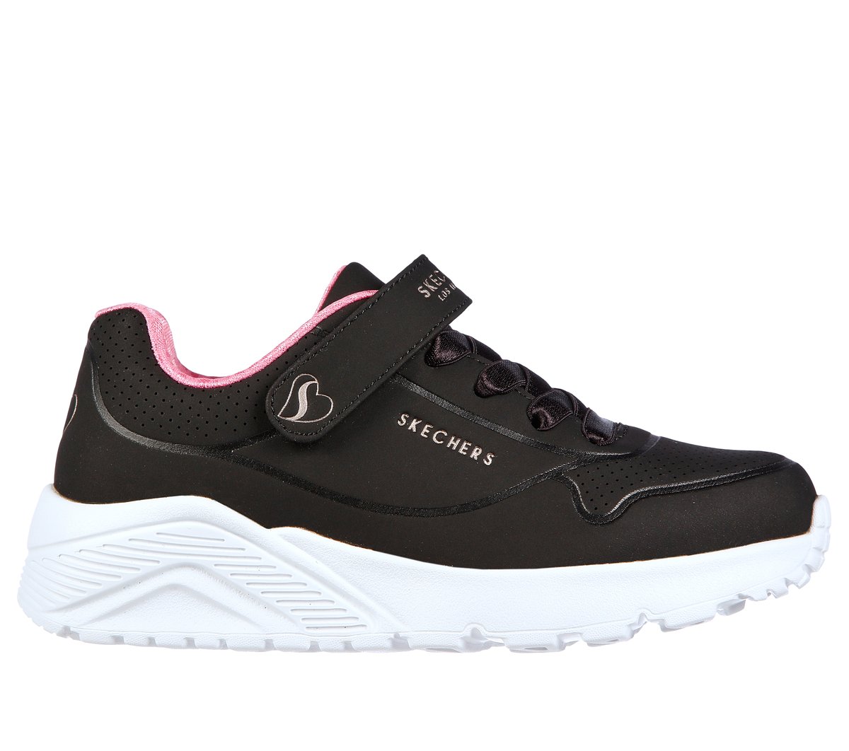 Skechers niña Uno Lite en Negro/Oro Rosa, talla 32