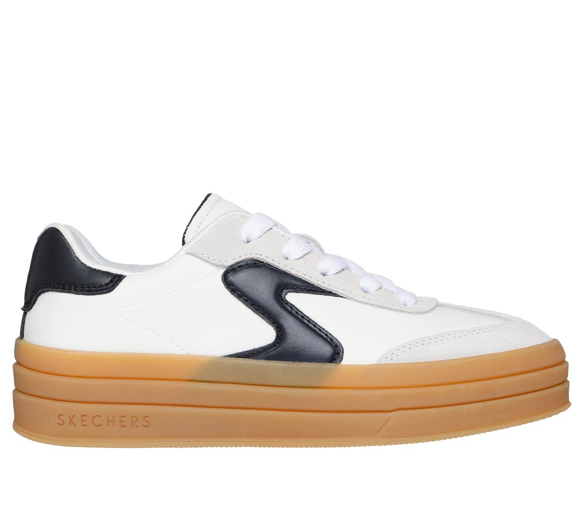 Skechers niña Zinger Lift - Homecoming Star en Blanco/Negro, talla 36.5