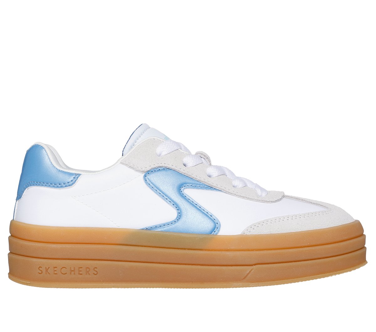 Skechers niña Zinger Lift - Homecoming Star en Blanco/Azul, talla 37