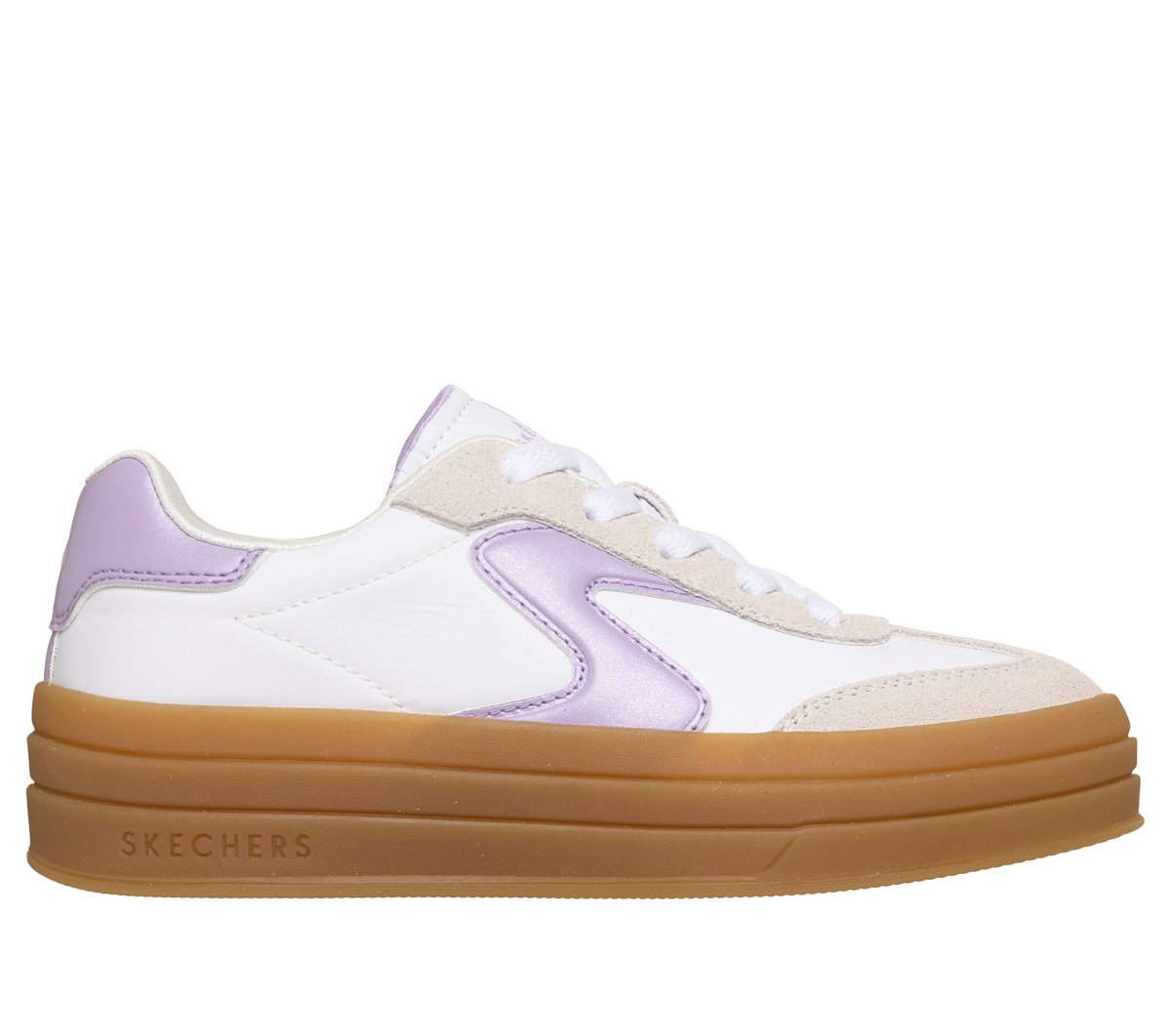 Skechers niña Zinger Lift - Homecoming Star en Blanco/Lavanda, talla 36