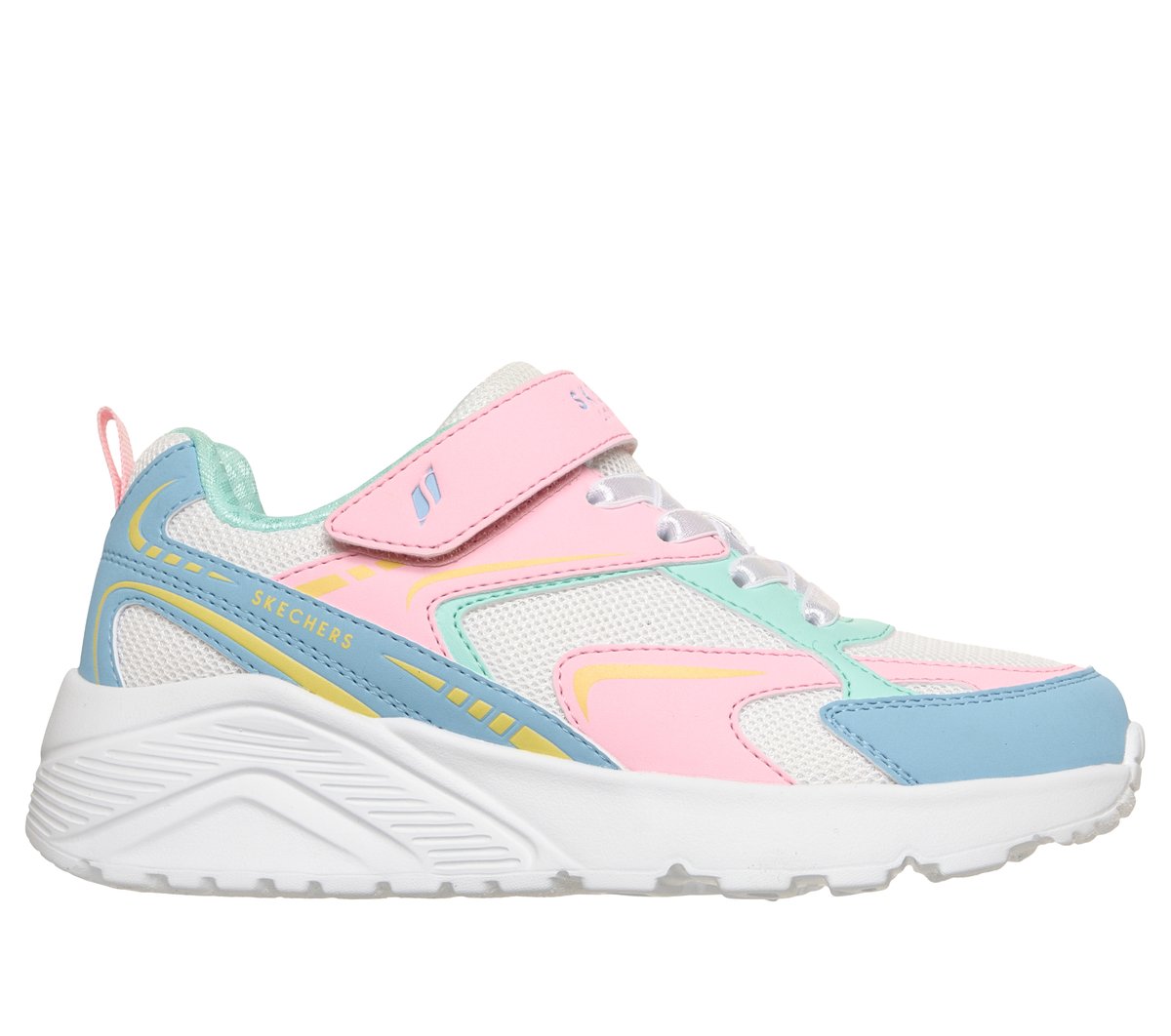 Skechers niña Uno Lite - Vista Strike en Blanco, talla 31