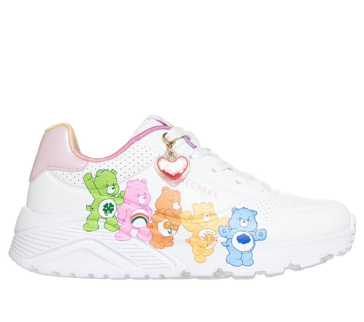 Skechers niña Care Bears: UNO Lite - Care Bears BFFs en Blanco, talla 27