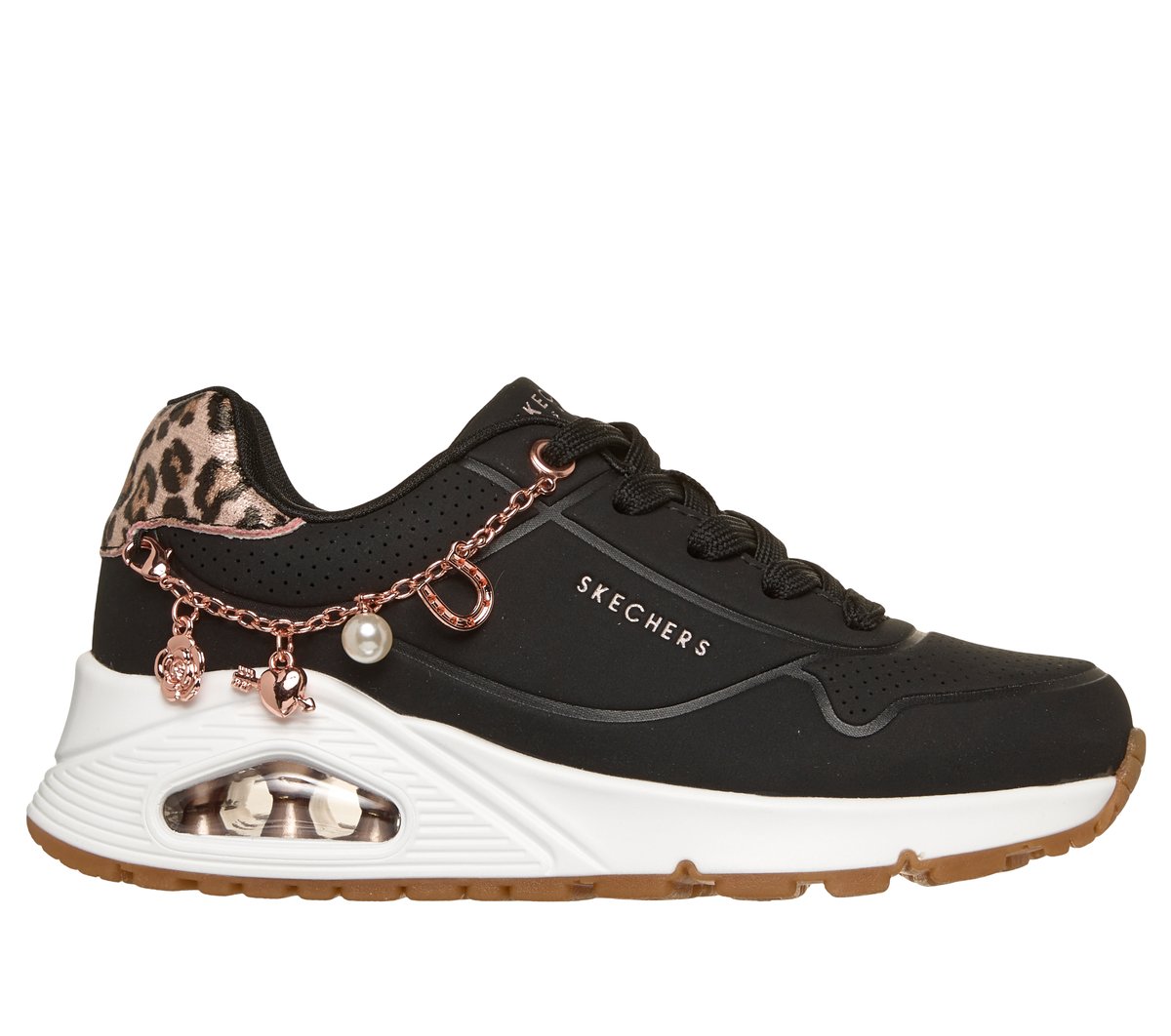 Skechers niña UNO Gen1 - Leopard Rockstar en Negro/Leopard, talla 28.5