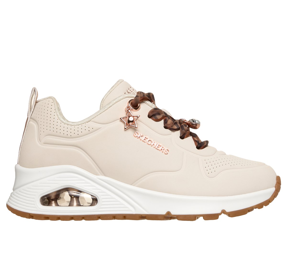Skechers niña UNO Gen1 - Leopard Superstar en Natural, talla 35.5