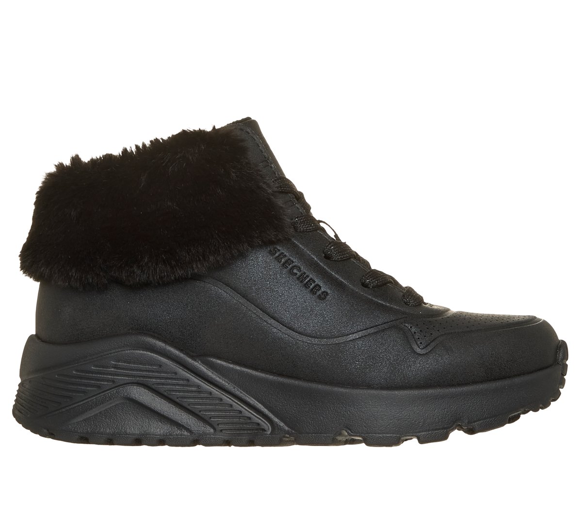 Skechers UNO Lite - Cute Fur You Chaussures Moyen Width en Noir, Pointure 39, Lavable en machine