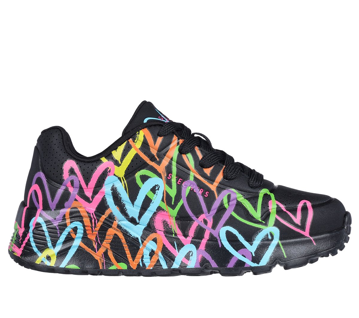 Skechers niña JGoldcrown: UNO Lite - Spread the Love en Negro, talla 38