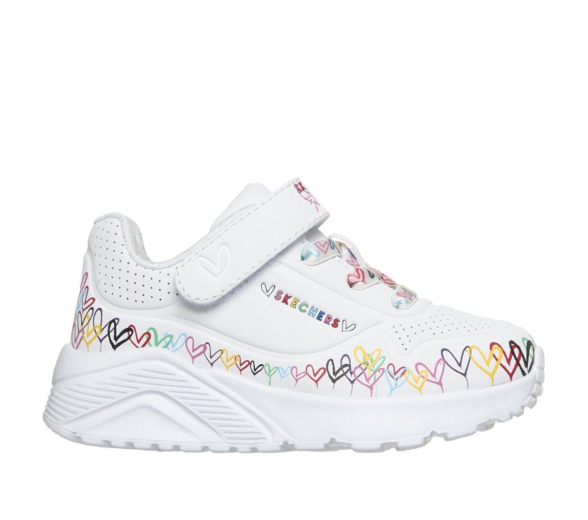 Skechers JGoldcrown: UNO Lite - Heart Craze en Blanco, talla 21