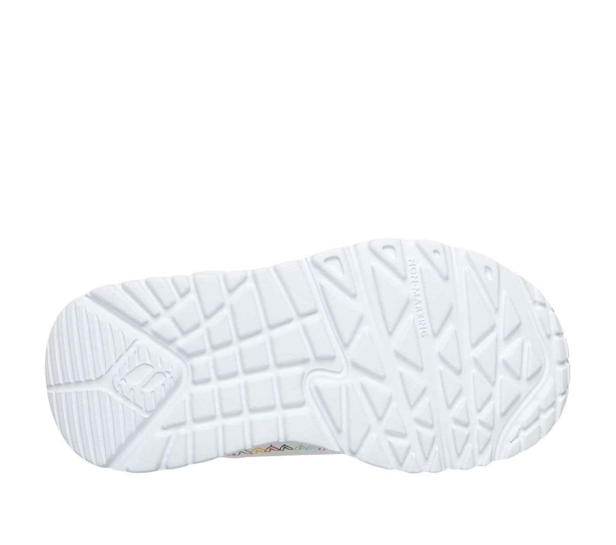 Skechers JGoldcrown: UNO Lite - Heart Craze Chaussures Moyen Width en Blanc, Lavable en machine