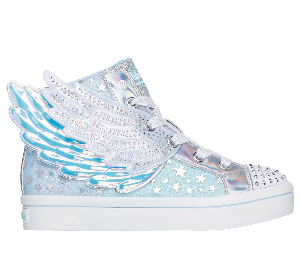 Skechers Bambina Twinkle Toes: Twi-Lites 2.0 - Dreamy Wings Sneaker in Blu Chiaro, Taglia 27.5