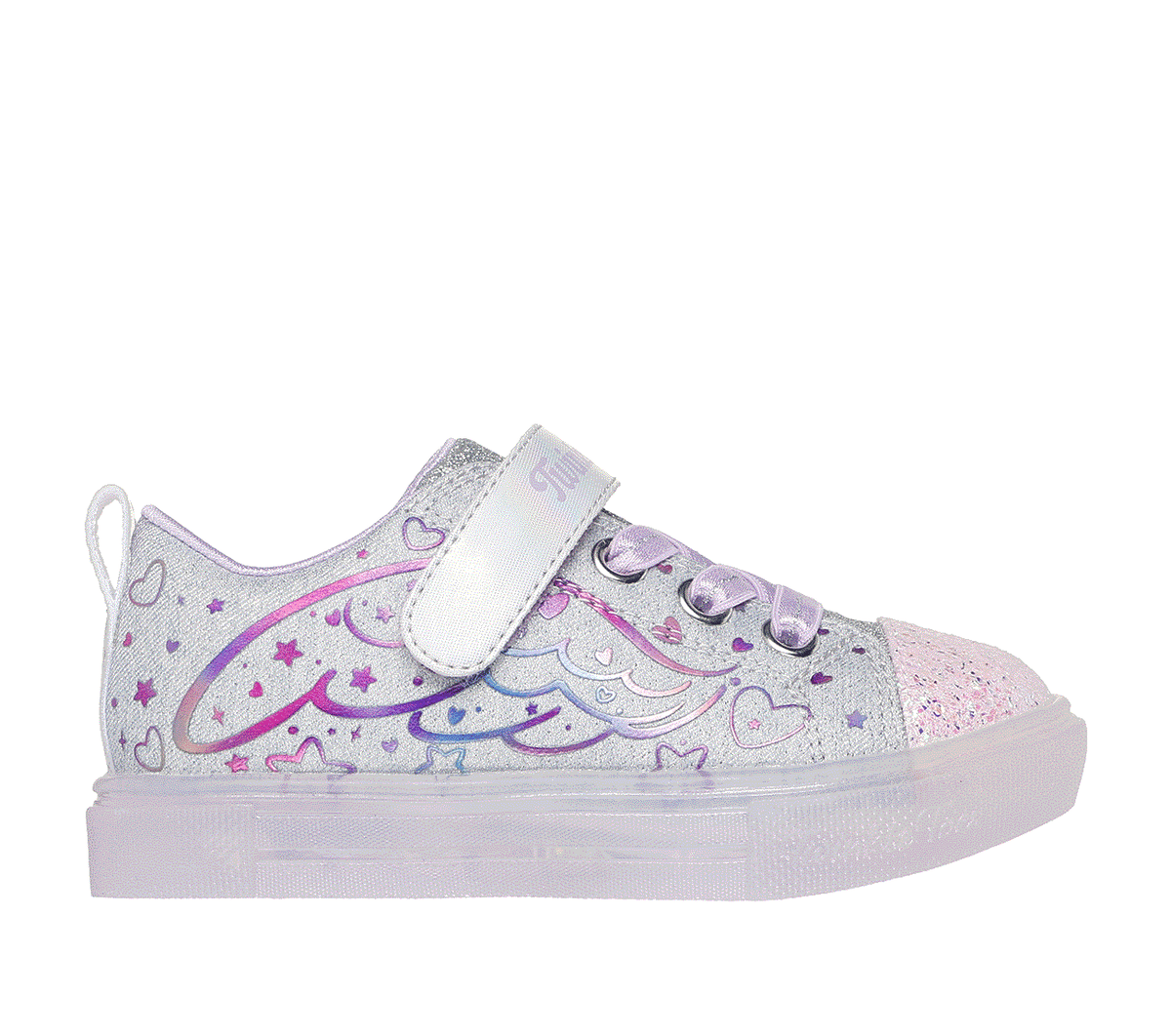 Skechers Twinkle Toes: Twinkle Sparks Ice - Heather Magic Sneaker in Gray/Lavender