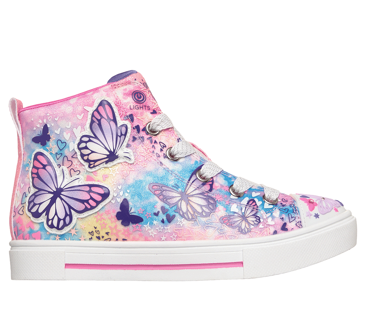 Skechers niña Twinkle Toes: Twi-Lites 2.0 - Flutter Daydream en Rosa Caliente, talla 27